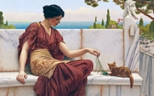 women paintings cats classic art 1920x1080 wallpaper 